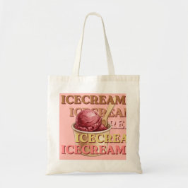 "Retro Groovy Ice Cream Social" Esthetische boodsc Tote Bag