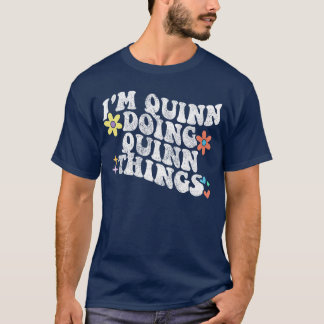 Retro Groovy Ik ben Quinn die Quinnhings grappige T-shirt