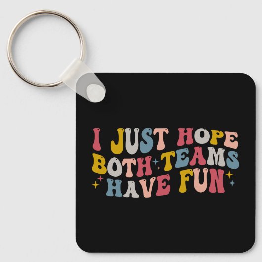 Retro Groovy Ik hoop dat beide teams plezier hebbe Sleutelhanger (Voorkant)