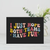 Retro Groovy Ik hoop gewoon dat beide teams plezie Kaart (Staand voorkant)