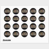 Retro Groovy Ik hou van de laatste dag van statust Ronde Sticker (Vel)
