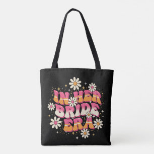 Retro Groovy In Haar Bruids Tijdperk 70s Bachelore Tote Bag