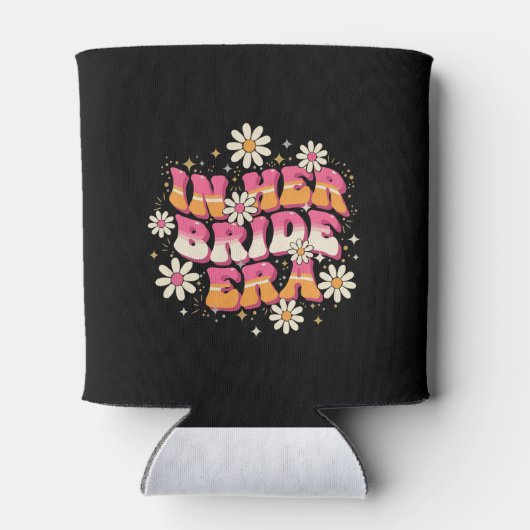 Retro Groovy In Her Bride Era 70s Bachelorette Blikjeskoeler (Achterkant)