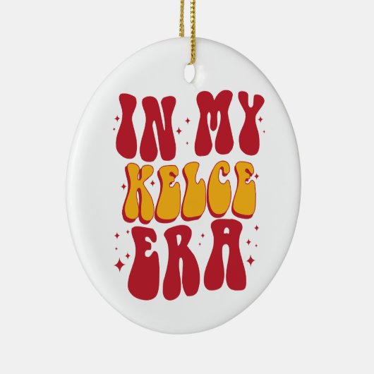 Retro Groovy in mijn Kelce-tijdperk Keramisch Ornament (Rechts)