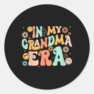 Retro Groovy In Mijn Oma Era Oma Moederdag Ronde Sticker