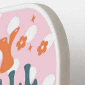 Retro Groovy In Mijn Pickleball Moeder Era Custom Pickleball Paddle (Links Detail)