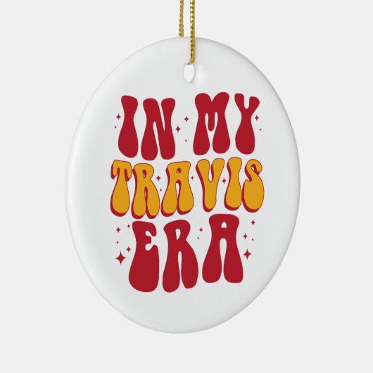 Retro Groovy in mijn Travis tijdperk Keramisch Ornament (Rechts)