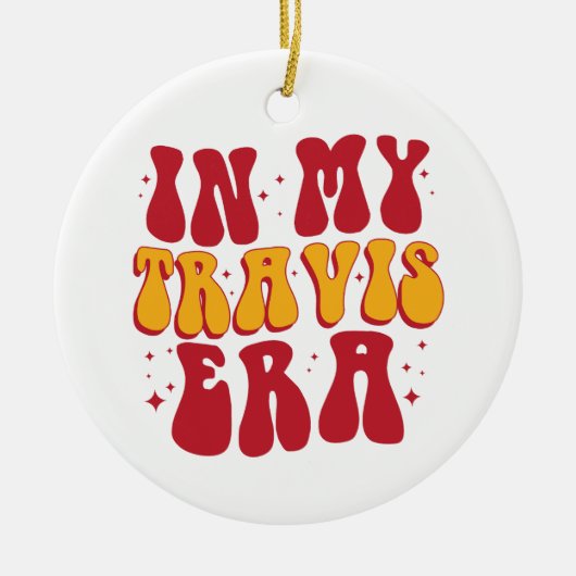 Retro Groovy in mijn Travis tijdperk Keramisch Ornament (Voorkant)