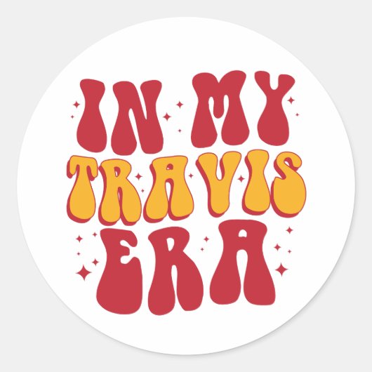 Retro Groovy in mijn Travis tijdperk Ronde Sticker (Voorkant)