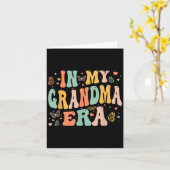 Retro Groovy In My Grandma Era Mother's Day Women  Kaart (Gele Bloem)