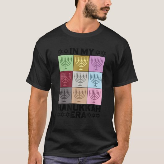 Retro Groovy In My Hanukkah Era Menorah Chanukah J T-shirt (Voorkant)