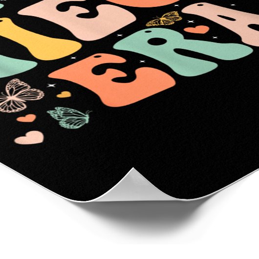 Retro Groovy In My Niece Era Mother's Day Kids Gir Poster (Hoek)