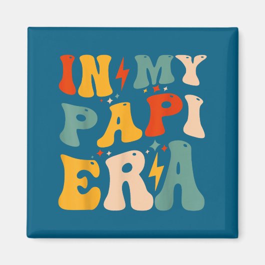 Retro Groovy In My Pa Era Funny Father's Day Mens  Magneet (Voorkant)