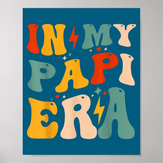 Retro Groovy In My Pa Era Funny Father's Day Mens  Poster (Voorkant)