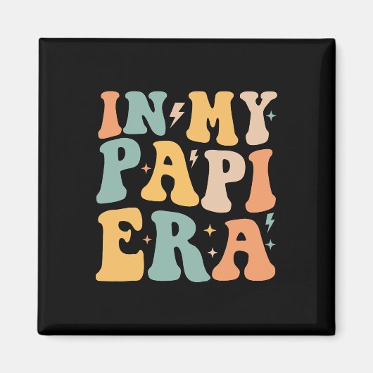 Retro Groovy In My Papi Era Vader&#; s Day Magneet (Voorkant)