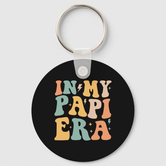 Retro Groovy In My Papi Era Vader&# s Day Sleutelhanger (Voorkant)
