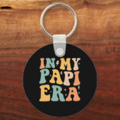 Retro Groovy In My Papi Era Vader&# s Day Sleutelhanger (Voorkant)