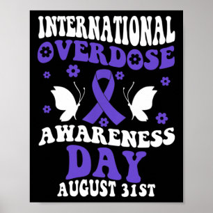 Retro Groovy Internationale dag van overdosering Poster