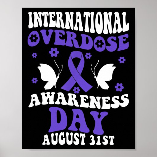 Retro Groovy Internationale dag van overdosering Poster (Voorkant)