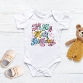 Retro Groovy Its My Half Birthday 6Month Milestone Romper