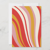 Retro Groovy Ivory Red 70s Graduation Party Kaart (Achterkant)