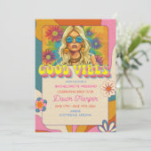 Retro Groovy jaren 60 Bachelorette Weekend Routebe Kaart (Staand voorkant)