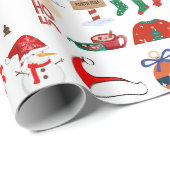 Retro Groovy  jaren 70 60 kerstpatroon Cadeaupapier (Rol Hoek)