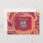 Retro groovy jaren 70 abstract patroon trouwfeest RSVP kaartje (Voorkant)