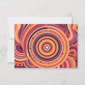 Retro groovy jaren 70 abstract patroon trouwfeest RSVP kaartje (Achterkant)