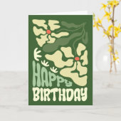 Retro Groovy jaren '70 Psychedelische Bloemen Verj Kaart (Gele Bloem)