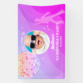 Retro Groovy jaren 80 jaren 90 Disco Verjaardag We Spandoek (Verticaal)