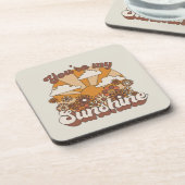 Retro Groovy | Jij bent mijn Sunshine Bier Onderzetter (Linkerzijde)