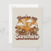 Retro Groovy | Jij bent mijn Sunshine Briefkaart (Voorkant / Achterkant)