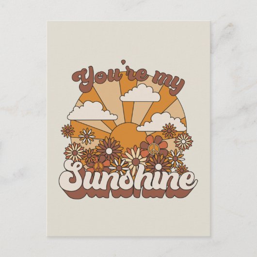 Retro Groovy | Jij bent mijn Sunshine Briefkaart (Voorkant)