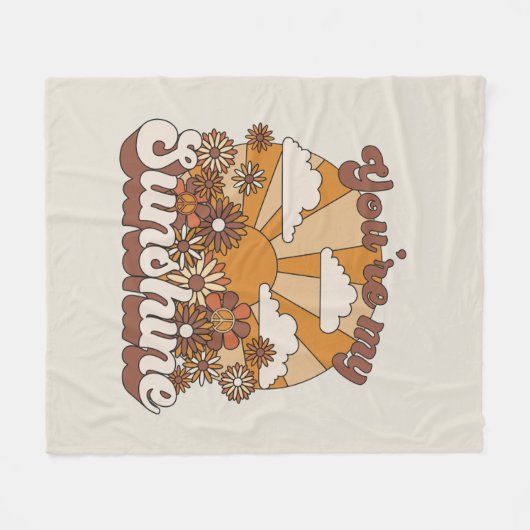 Retro Groovy | Jij bent mijn Sunshine Fleece Deken (Voorkant (Horizontaal))