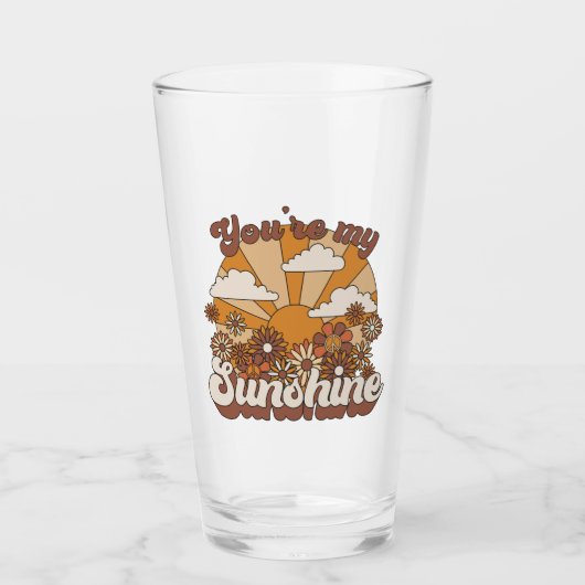 Retro Groovy | Jij bent mijn Sunshine Glas (Voorkant)