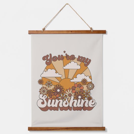 Retro Groovy | Jij bent mijn Sunshine Hangend Wandkleed (Voorkant)