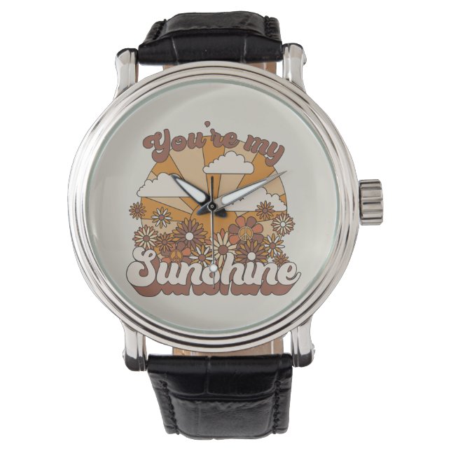 Retro Groovy | Jij bent mijn Sunshine Horloge (Voorkant)
