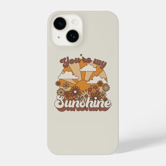 Retro Groovy | Jij bent mijn Sunshine iPhone Hoesje (Achterkant)