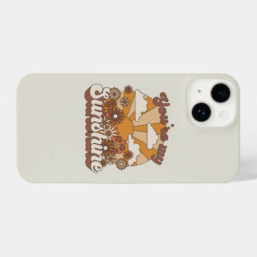 Retro Groovy | Jij bent mijn Sunshine iPhone Hoesje (Achterkant horizontaal)