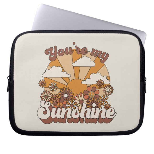 Retro Groovy | Jij bent mijn Sunshine Laptop Sleeve (Voorkant)