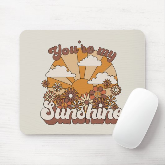 Retro Groovy | Jij bent mijn Sunshine Muismat (Met muis)