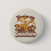 Retro Groovy | Jij bent mijn Sunshine Ronde Button 5,7 Cm (Voorkant)