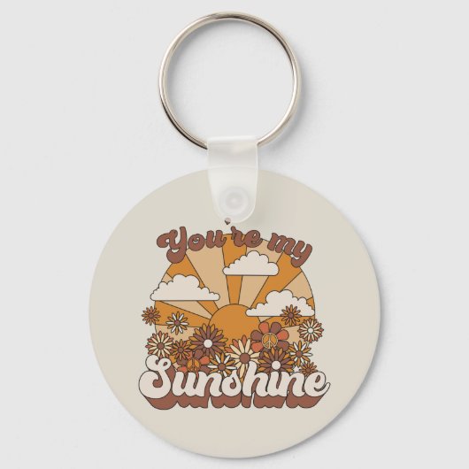 Retro Groovy | Jij bent mijn Sunshine Sleutelhanger (Voorkant)