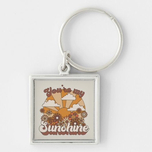 Retro Groovy | Jij bent mijn Sunshine Sleutelhanger (Voorkant)