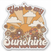 Retro Groovy | Jij bent mijn Sunshine Sticker (Voorkant)