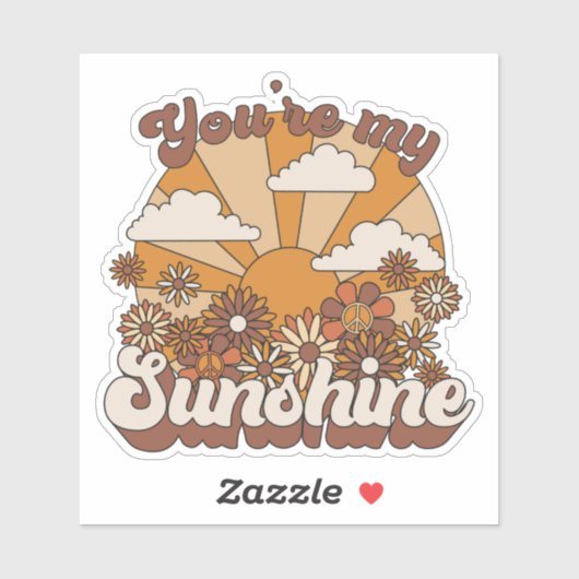Retro Groovy | Jij bent mijn Sunshine Sticker (Vel)