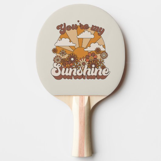 Retro Groovy | Jij bent mijn Sunshine Tafeltennisbatje (Voorkant)