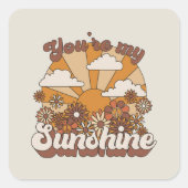 Retro Groovy | Jij bent mijn Sunshine Vierkante Sticker (Voorkant)