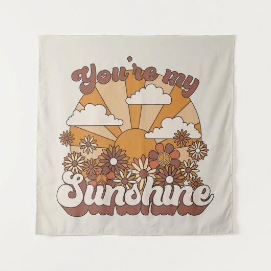 Retro Groovy | Jij bent mijn Sunshine Wandkleed (Voorkant)